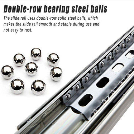 1 Pair Locking Drawer Slides Heavy Duty 120kg Runners Trailer 16 18 20 22 Inch - 20inch/500mm.