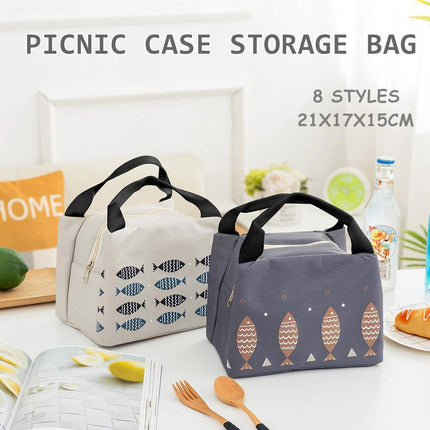Portable Insulated Thermal Lunch Box Carry Tote Picnic Case Storage Bag 21x17x15cm - C02 (21x17x15cm).