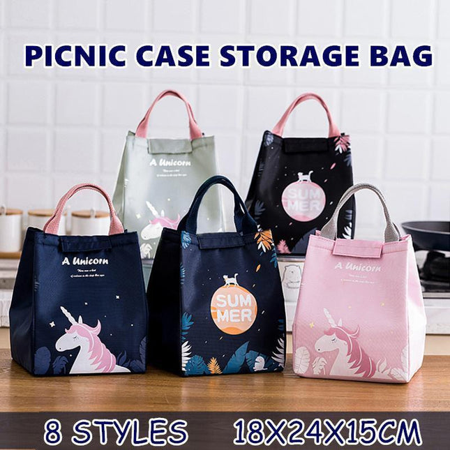 Portable Insulated Thermal Lunch Box Carry Tote Picnic Case Storage Bag 18x24x15cm - E06 (18x24x15cm).