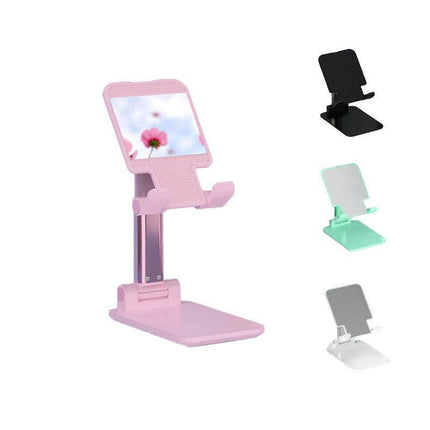 Foldable Adjustable Universal Desk Stand Holder For Mobile Phone Tablet Portable - Black.