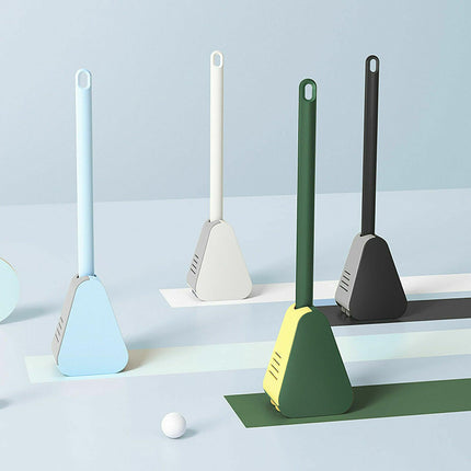 Golf Toilet Brush Long-Handled Toilet Brush Wall-Mounted Silicone Toilet Brush - Black.