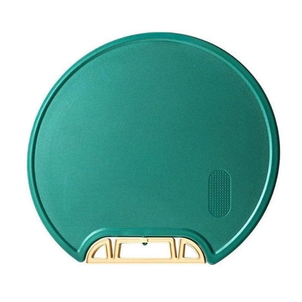 Round Green Plastic Kitchen Chopping Board Household Food Cutting Board Tool - 35cm.