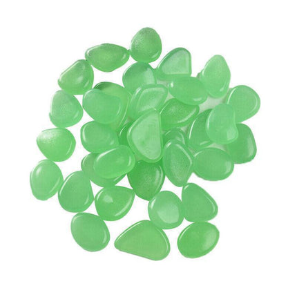 Pebbles Stone Glow in the Dark Rock Fish Tank Stones Garden Road - Green.