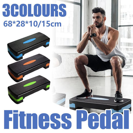 Adjustable Aerobic Step Platform Plastic Fitness Stepper for Workout Training - Green.