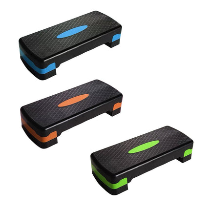 Adjustable Aerobic Step Platform Plastic Fitness Stepper for Workout Training - Green.