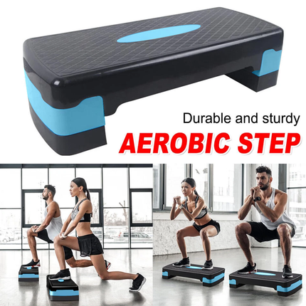 Adjustable Aerobic Step Platform Plastic Fitness Stepper for Workout Training - Green.