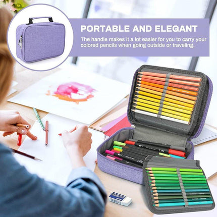 Large Capacity Waterproof Pen Pouch Pencil Case Student Stationery Storage Bag - Grey.