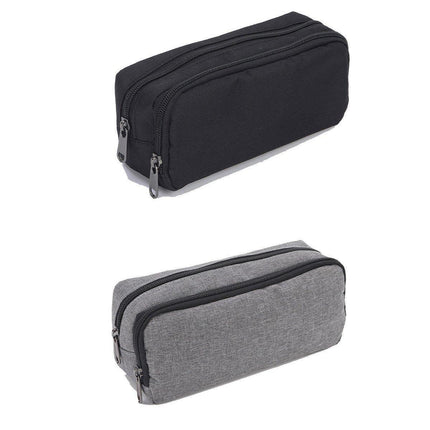 Large Capacity Pencil Case Double Layer for Primary School Students Creative Bag - Grey.