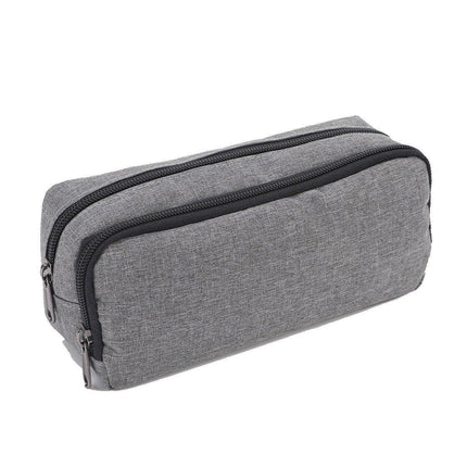 Large Capacity Pencil Case Double Layer for Primary School Students Creative Bag - Grey.