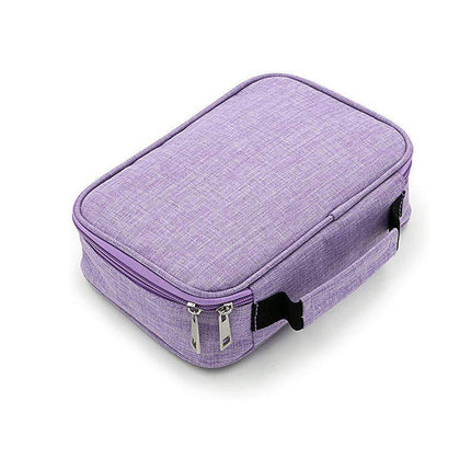 Large Capacity Waterproof Pen Pouch Pencil Case Student Stationery Storage Bag - Purple.