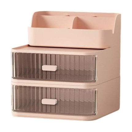 Drawer Storage Box Stationery Cosmetic Organizer Multi Purpose Desktop Holder - Green.