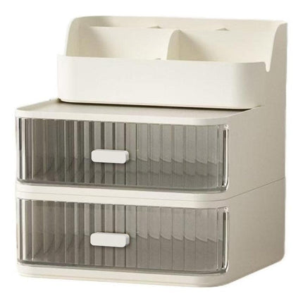Drawer Storage Box Stationery Cosmetic Organizer Multi Purpose Desktop Holder - Green.