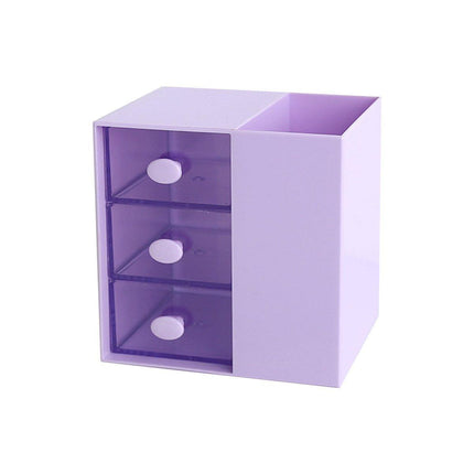 2IN1 Pumping Pen Container Storage Box Cosmetic Drawer Office Organizer Box.