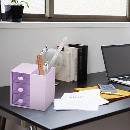 2IN1 Pumping Pen Container Storage Box Cosmetic Drawer Office Organizer Box.