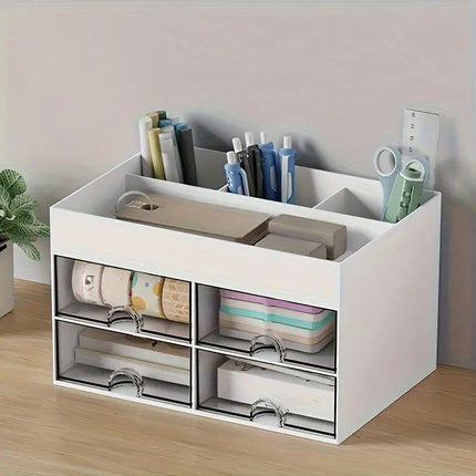 Large Capacity Pen Storage Box Desktop Organizer Multi-functional Stationery Box.