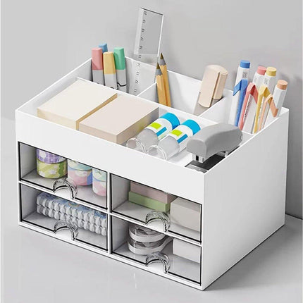 Large Capacity Pen Storage Box Desktop Organizer Multi-functional Stationery Box.