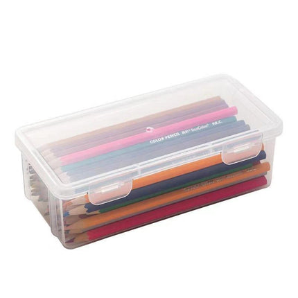 Transparent Stationery Organiser Box with Lid Pencil Pen Case Holder 4pcs Set.