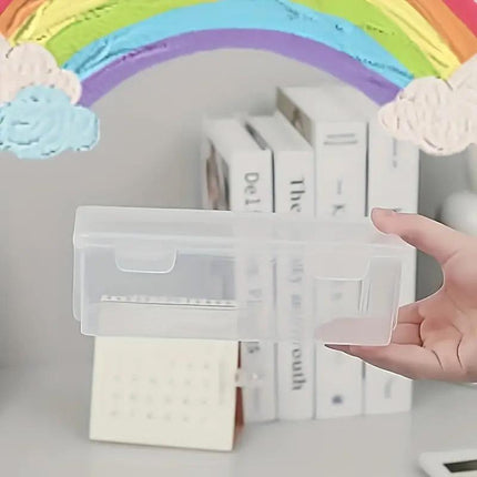 Transparent Stationery Organiser Box with Lid Pencil Pen Case Holder 4pcs Set.