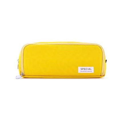 Zipper Pencil Case Large Capacity Storage Bag School Stationery Makeup Organizer - Dark Grey.