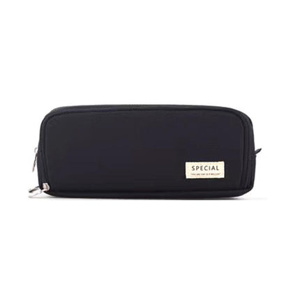 Zipper Pencil Case Large Capacity Storage Bag School Stationery Makeup Organizer - Dark Grey.