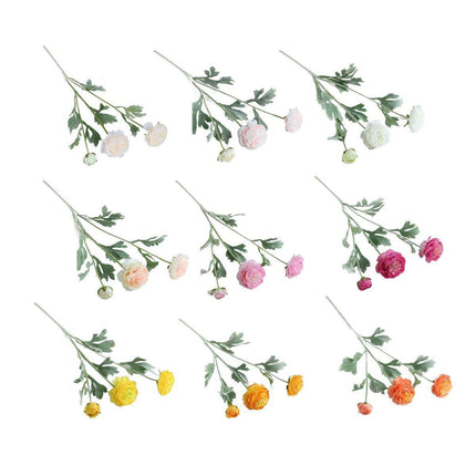 5pcs Artificial Peony Silk Flowers Bouquet Decor Faux Floral Arrangements - Champagne.