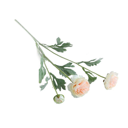 5pcs Artificial Peony Silk Flowers Bouquet Decor Faux Floral Arrangements - Champagne.