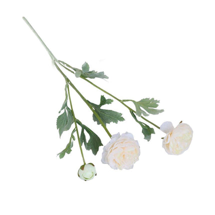 5pcs Artificial Peony Silk Flowers Bouquet Decor Faux Floral Arrangements - Champagne.