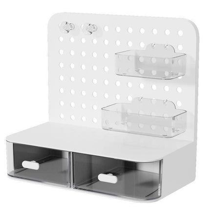 Desktop Storage Box Drawer Organizer Hole Plate Shelf Sub Storage Solution.