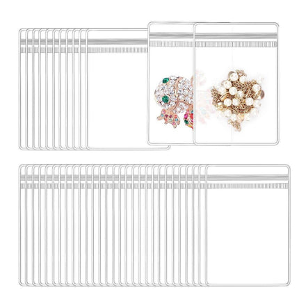 100pcs PVC Self-Sealing Jewelry Bags Anti-Oxidation Storage Dustproof Bags - 11*11cm.