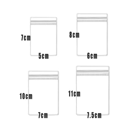 100pcs PVC Self-Sealing Jewelry Bags Anti-Oxidation Storage Dustproof Bags - 11*11cm.