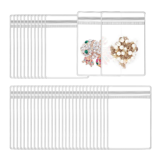100pcs PVC Self-Sealing Jewelry Bags Anti-Oxidation Storage Dustproof Bags - 6*8cm.