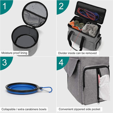 6PCS Pet Travel Outing Backpack Large Capacity Folding Storage Multifunctional.