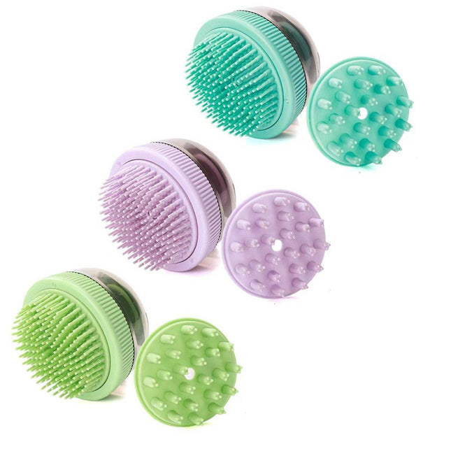 2PCS Pet Cleaning Brush Bath Massage Gel Dispenser Cats Dogs Grooming Tool - Blue.