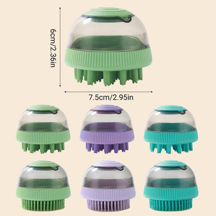2PCS Pet Cleaning Brush Bath Massage Gel Dispenser Cats Dogs Grooming Tool - Blue.