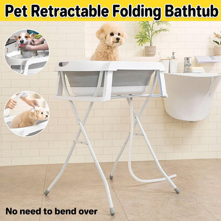 Pet Bath Tub Elevated Stand for Cats and Puppies Portable Bathing Tub for Pets.
