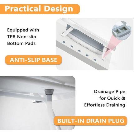 Pet Bath Tub Elevated Stand for Cats and Puppies Portable Bathing Tub for Pets.