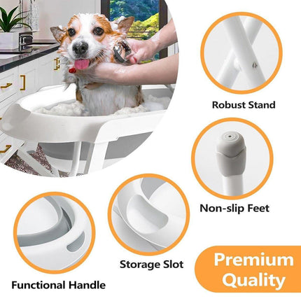 Pet Bath Tub Elevated Stand for Cats and Puppies Portable Bathing Tub for Pets.