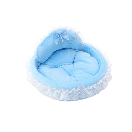 Princess Pet Kennel Soft Comfortable Cat and Dog Bed House for Small Pets - Grey.