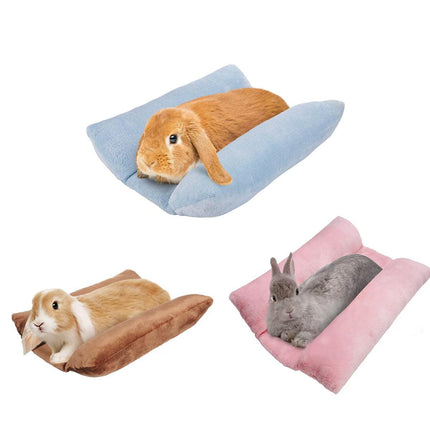 Small Animal Bed Cushion Plush Sleeping Mat for Pet Carrier Cage Nest Hamster - Pink.