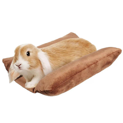 Small Animal Bed Cushion Plush Sleeping Mat for Pet Carrier Cage Nest Hamster - Pink.