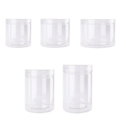 Wide Mouth Plastic Food Bottles 50pcs Transparent Sealed Storage Tanks Container - 8.5cm x 20cm.