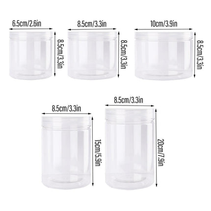 Wide Mouth Plastic Food Bottles 50pcs Transparent Sealed Storage Tanks Container - 8.5cm x 20cm.