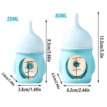 Silicone Pet Milk Feeding Bottle with Scale for Small Puppies and Kittens 20ml 80ml - 20ml-Blue.