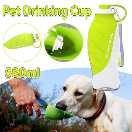 Pet Water Bottle 580ml Portable Outdoor Dog Cat Drinking Cup Travel Feeder.