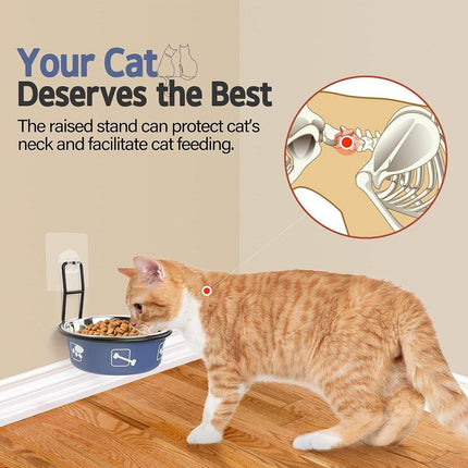 Stainless Steel Pet Bowl Hanging Cat Food Water Bowl Durable for Dogs and Cats - Black-14cm.