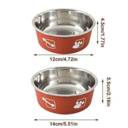 Stainless Steel Pet Bowl Hanging Cat Food Water Bowl Durable for Dogs and Cats - Blue-12cm.