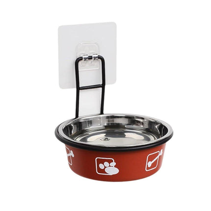 Stainless Steel Pet Bowl Hanging Cat Food Water Bowl Durable for Dogs and Cats - Blue-12cm.