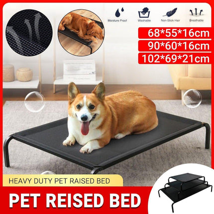 Heavy Duty Pet Raised Bed Elevated Trampoline Hammock Cat Dog Raised Deluxe - L.
