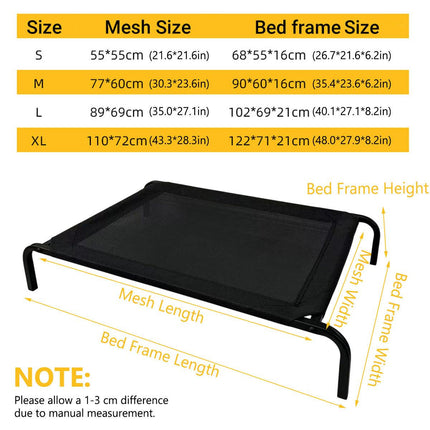 Heavy Duty Pet Raised Bed Elevated Trampoline Hammock Cat Dog Raised Deluxe - M.