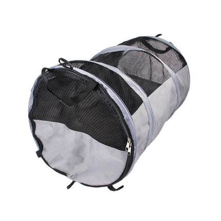 Foldable Pet Car Carrier Bag Breathable Travel Tent Portable Kennel for Transport - Grey.